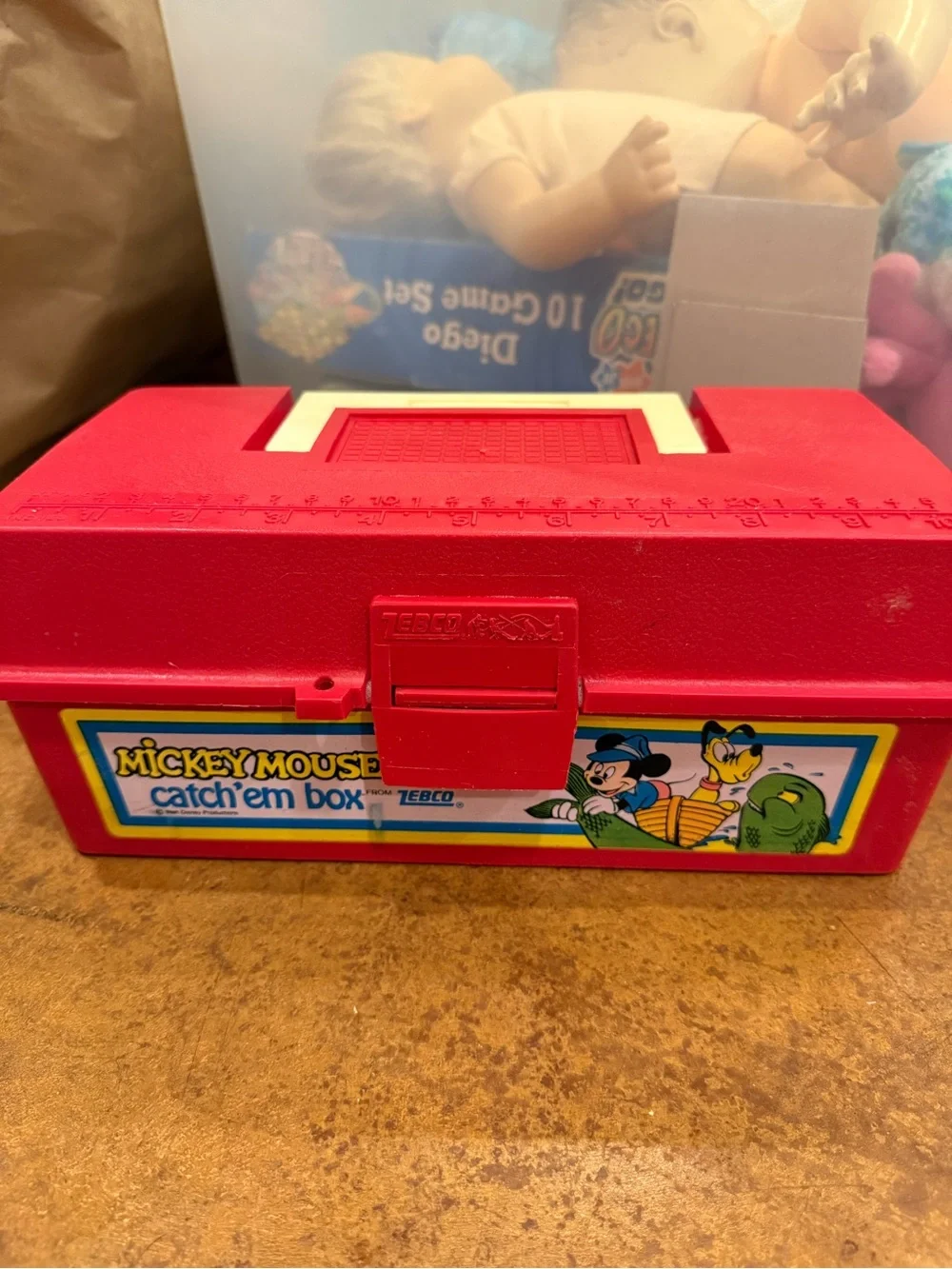 Mickey Mouse Catch'em Box by Zebco Children's Fishing Tackle Box Red